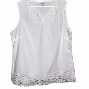 White scalloped Talbots top